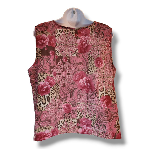 BFA Classics Vintage Pink Floral Tank Top Women's Size 18P - Picture 3 of 5